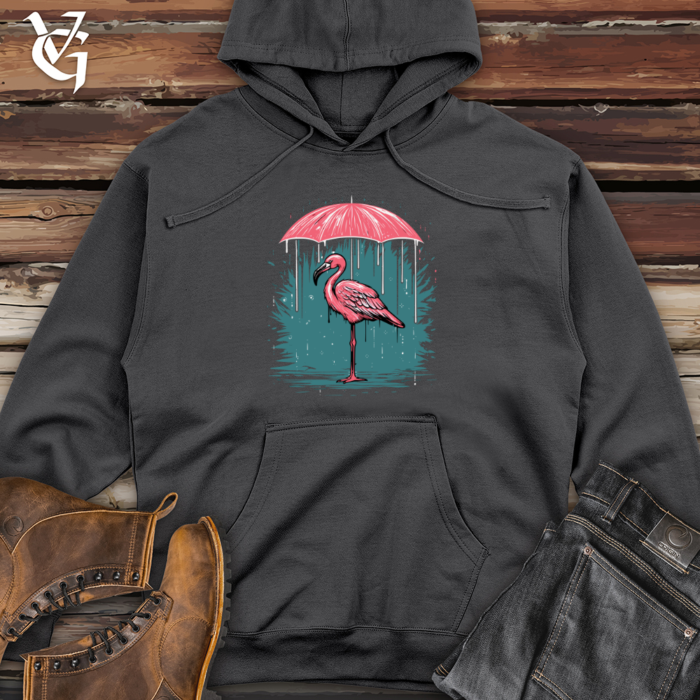Viking Goods Majestic Rainfall Flamingo Midweight Hooded Sweatshirt Charcoal / L