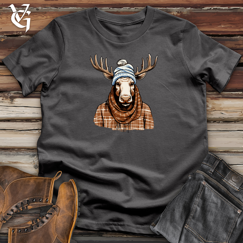 Viking Goods Moose Cozy Antler Beanie Comfort Softstyle Tee Charcoal / L