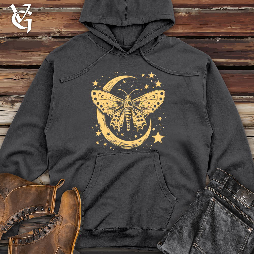 Viking Goods Moth Lunar Dreams Midweight Hooded Sweatshirt Charcoal / L