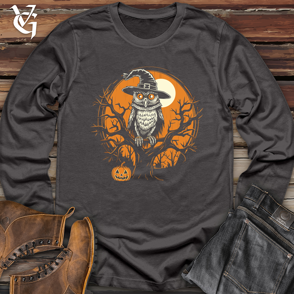 Viking Goods Mystical Owl Witch Hat Softstyle Long Sleeve Charcoal / L