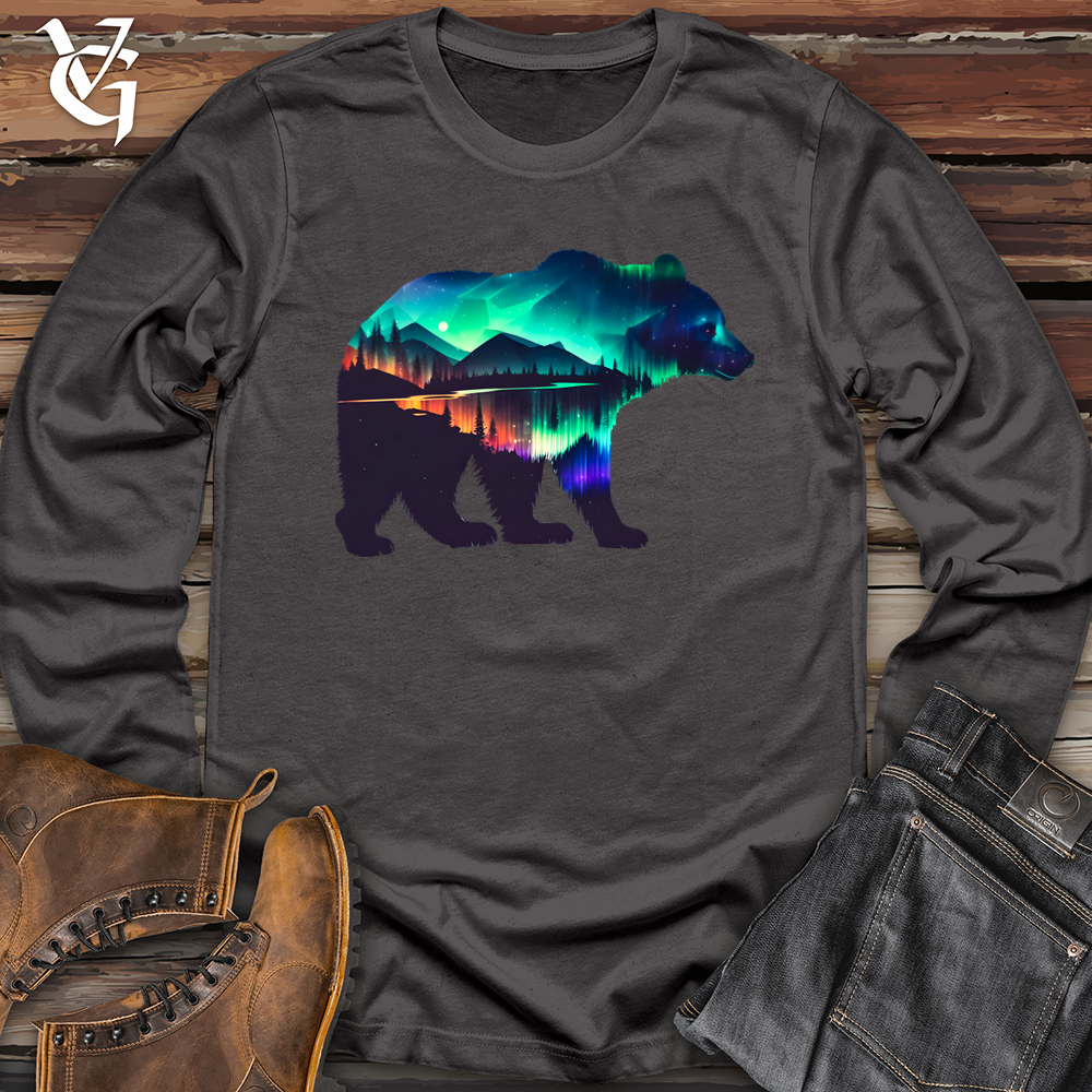 Viking Goods Northern Lights Bear Softstyle Long Sleeve Charcoal / L
