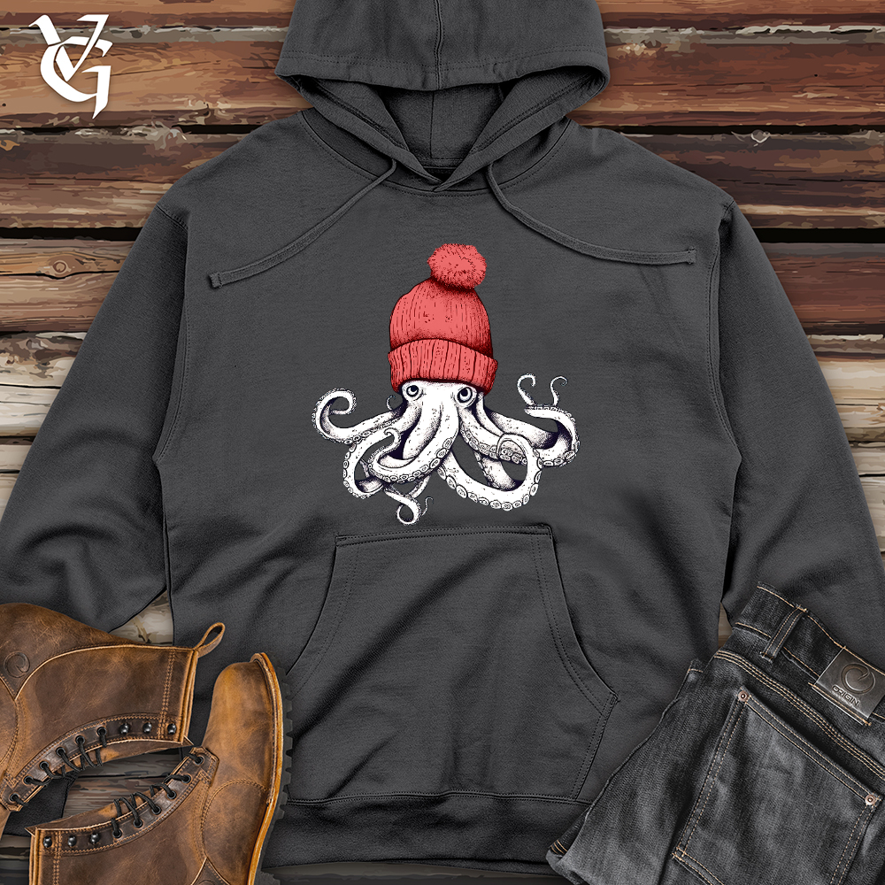 Viking Goods Octopus Chillin Midweight Hooded Sweatshirt Charcoal / L