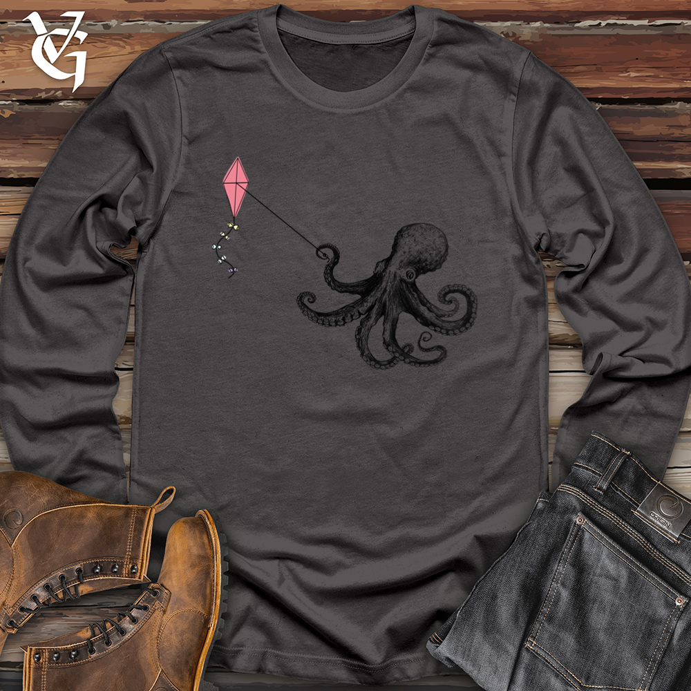Viking Goods Octopus Flying Kyte Softstyle Long Sleeve Charcoal / L