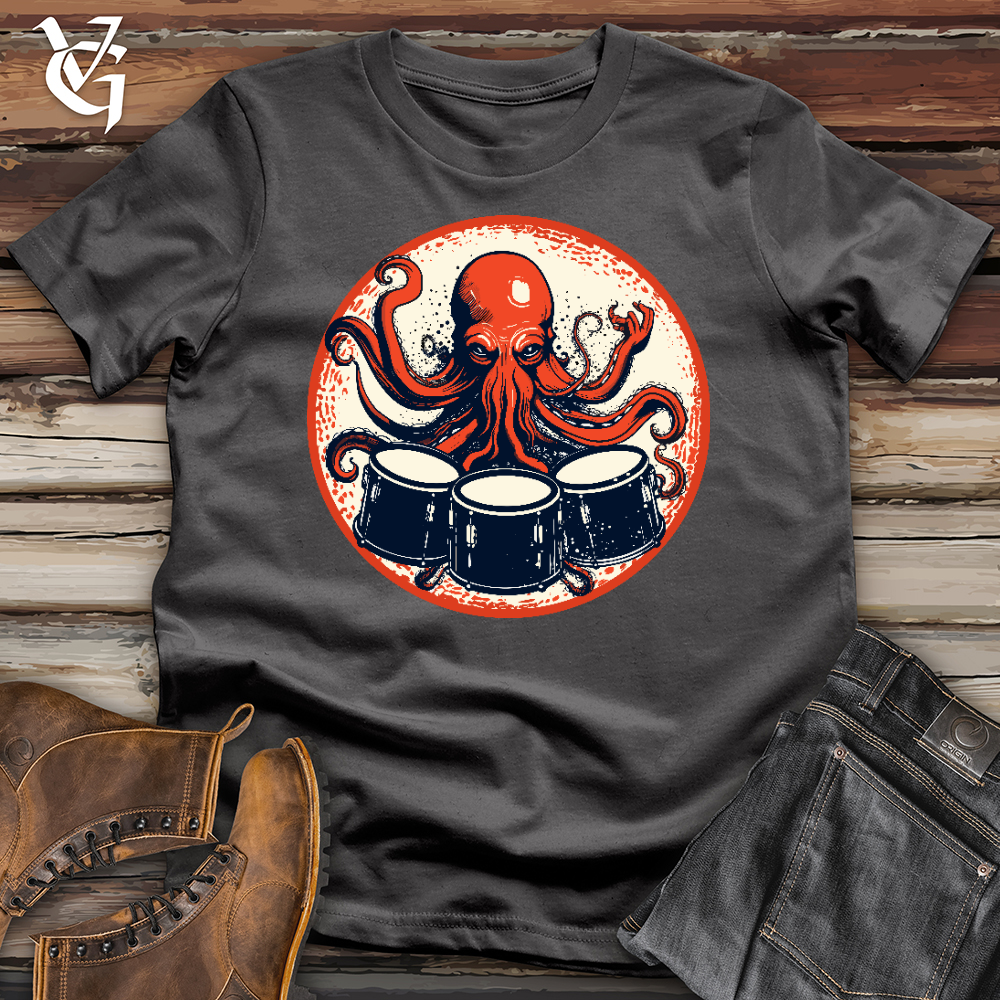 Viking Goods Octopus Playing Drums Softstyle Tee Charcoal / L