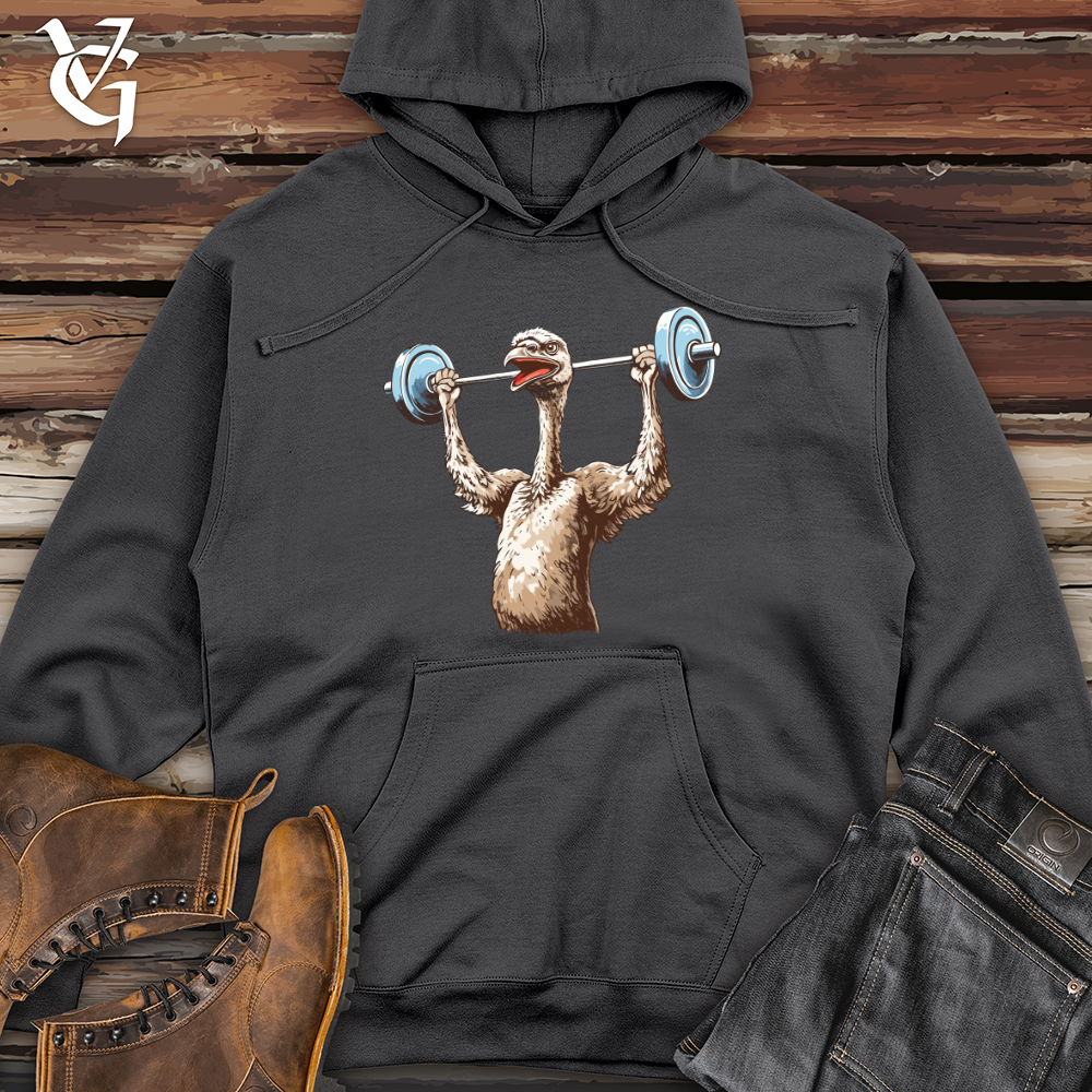 Viking Goods Ostrich Powerlifting Champ Midweight Hooded Sweatshirt Charcoal / L
