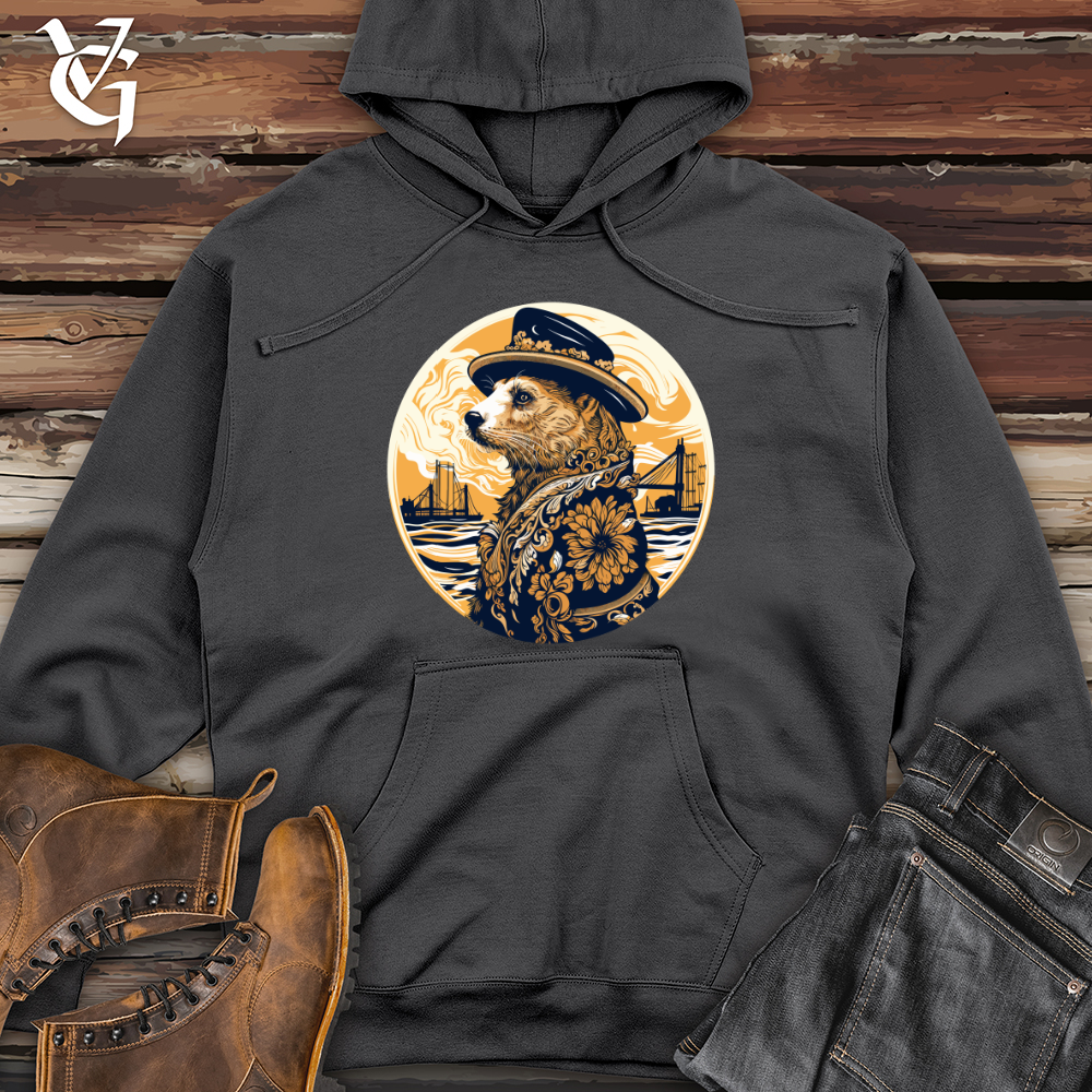 Viking Goods Otter Nautical Elegance Midweight Hooded Sweatshirt Charcoal / L