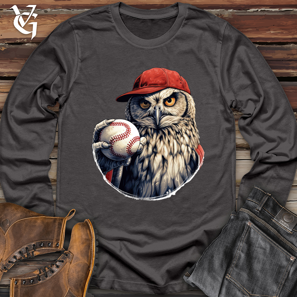 Viking Goods Owl Baseball Pitcher Softstyle Long Sleeve Charcoal / L