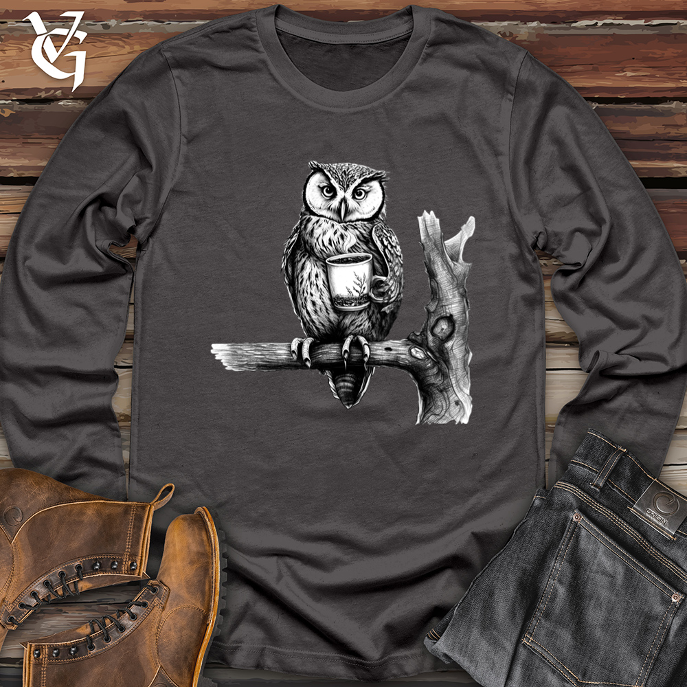 Viking Goods Owl Brew Softstyle Long Sleeve Charcoal / L