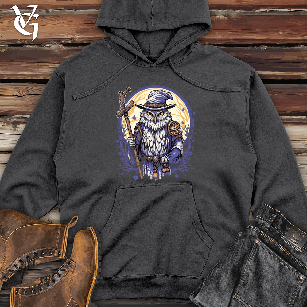 Viking Goods Owl Wizardry Moon Midweight Hooded Sweatshirt Charcoal / L