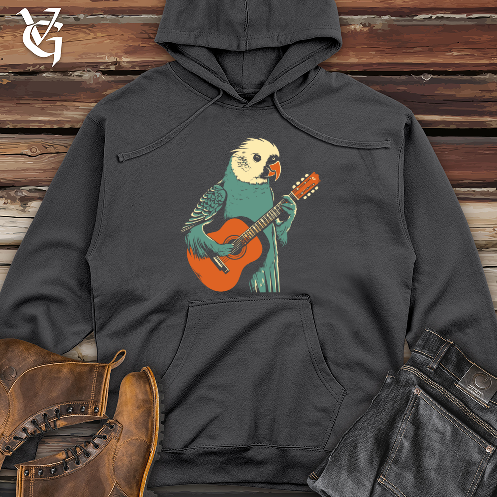 Viking Goods Parrot Acoustic Serenade Midweight Hooded Sweatshirt Charcoal / L