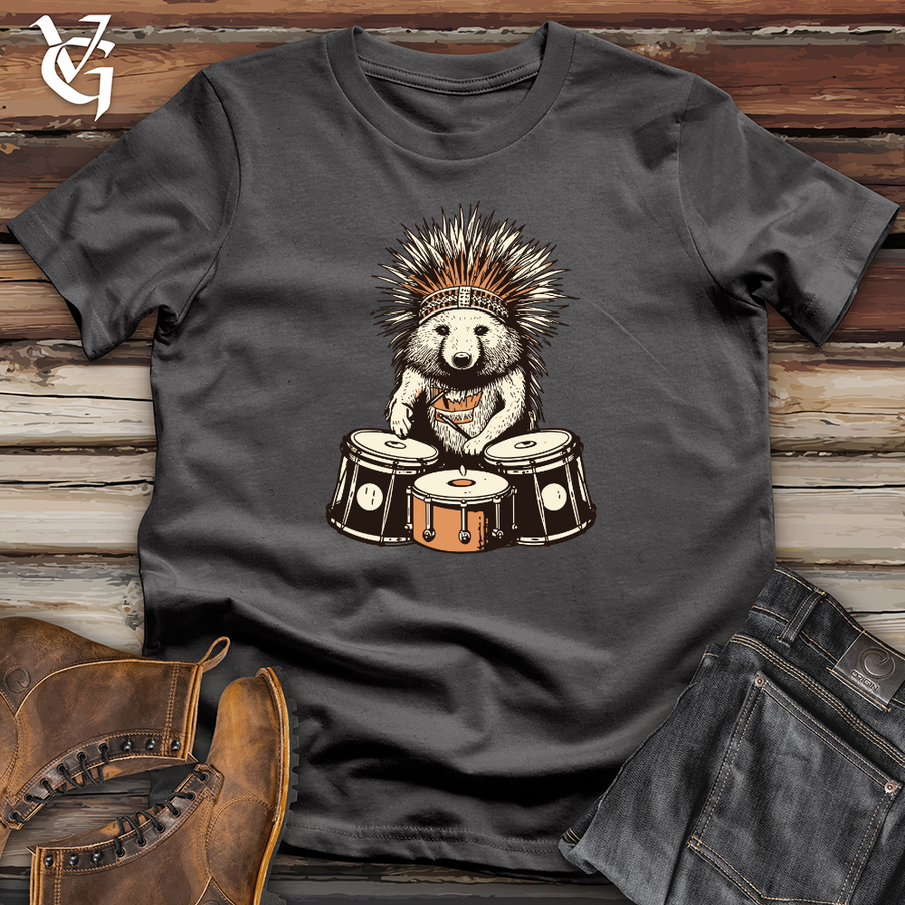 Viking Goods Porcupine Drum Beat Softstyle Tee Charcoal / L