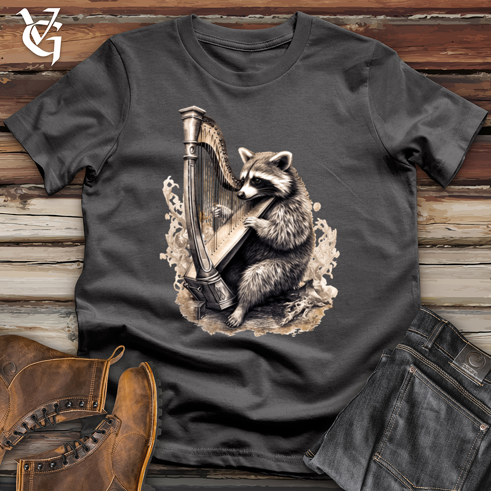 Viking Goods Raccoon Harp Player Softstyle Tee Charcoal / L