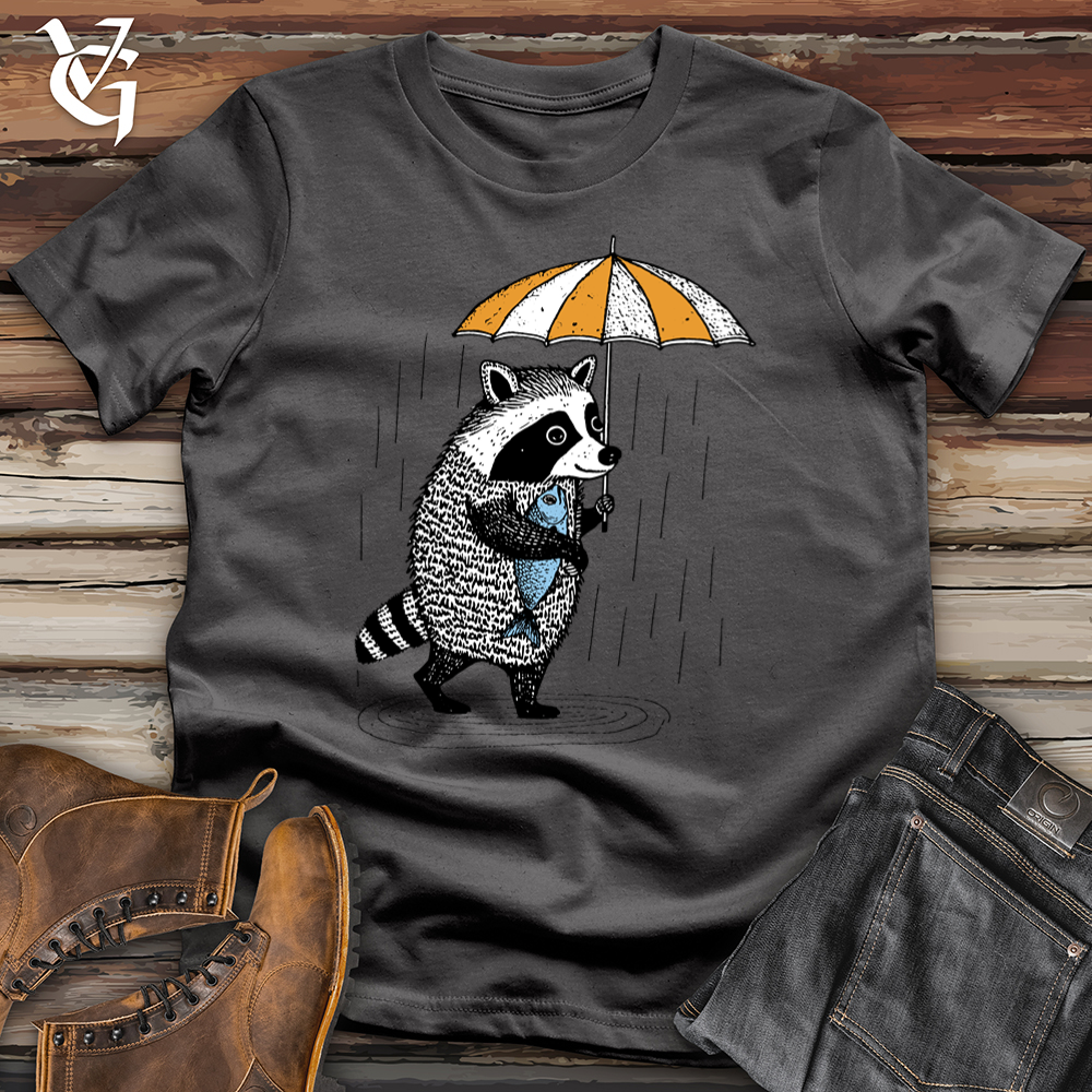 Viking Goods Raccoon In The Rain Softstyle Tee Charcoal / L