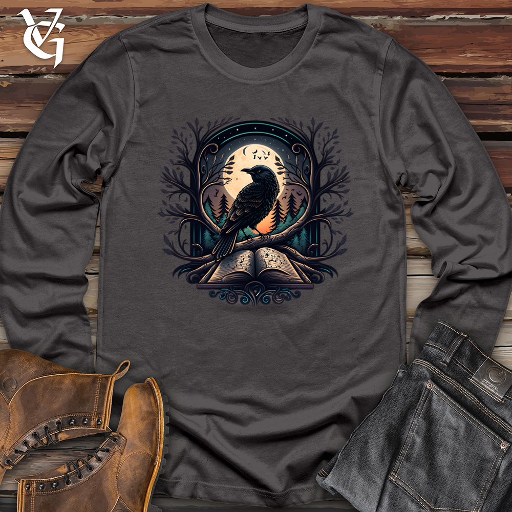Viking Goods Raven Book Keeper Softstyle Long Sleeve Charcoal / L