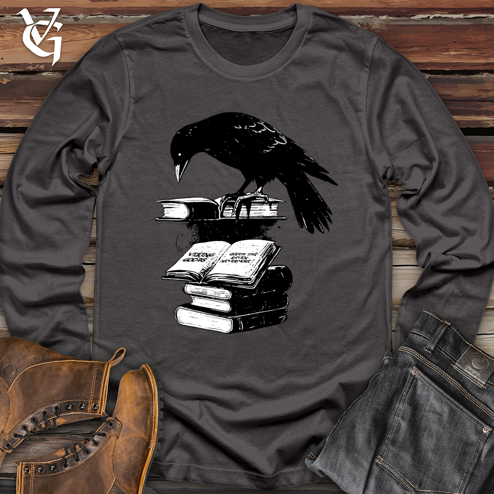 Viking Goods Raven Reading Fanatic Softstyle Long Sleeve Charcoal / L