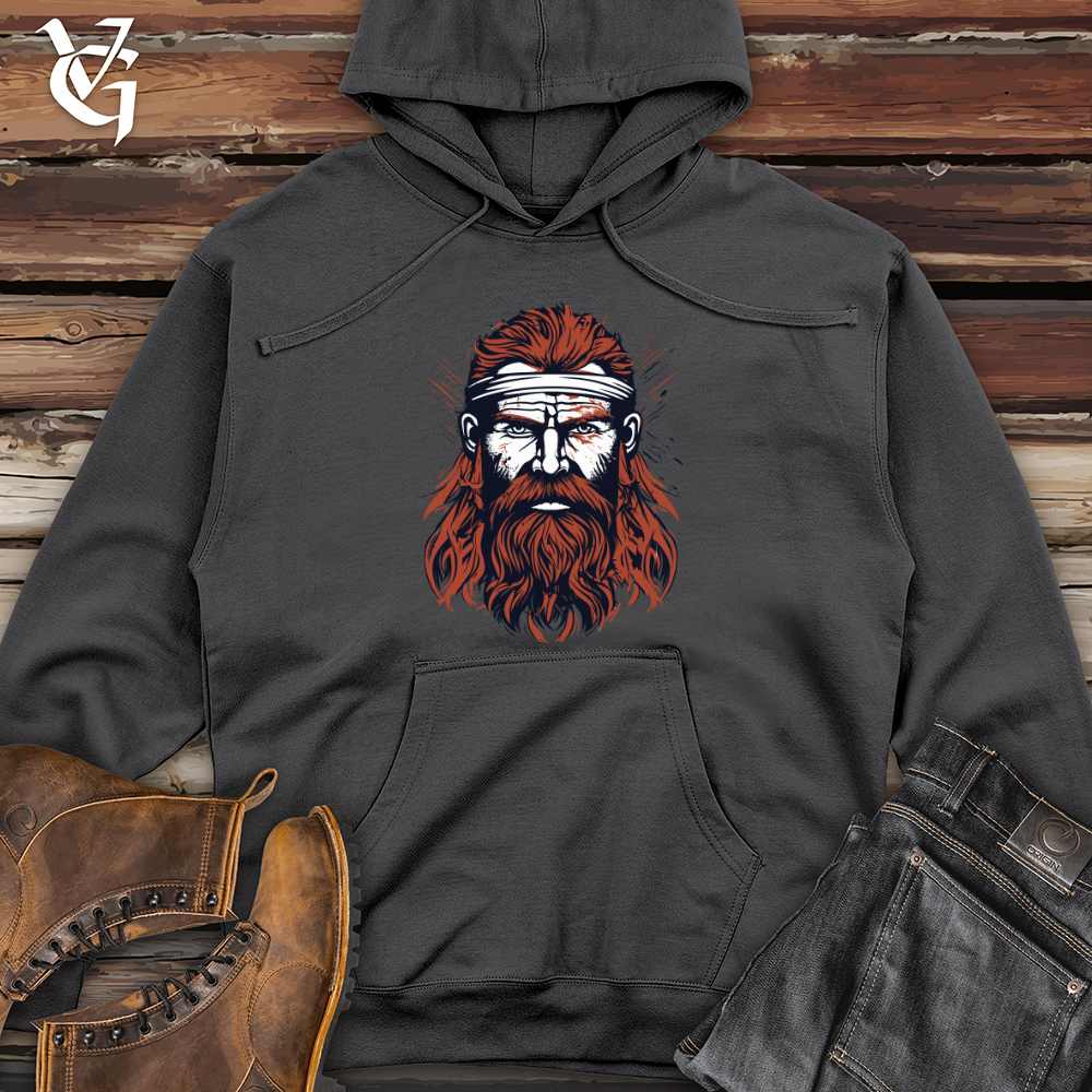 Viking Goods Red Viking Warrior Midweight Hooded Sweatshirt Charcoal / L