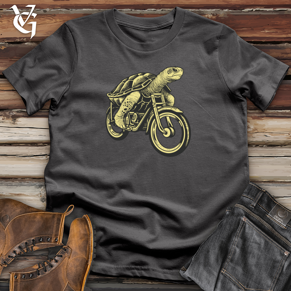 Viking Goods Retro Bike Formed Turtle 01 Softstyle Tee Charcoal / L