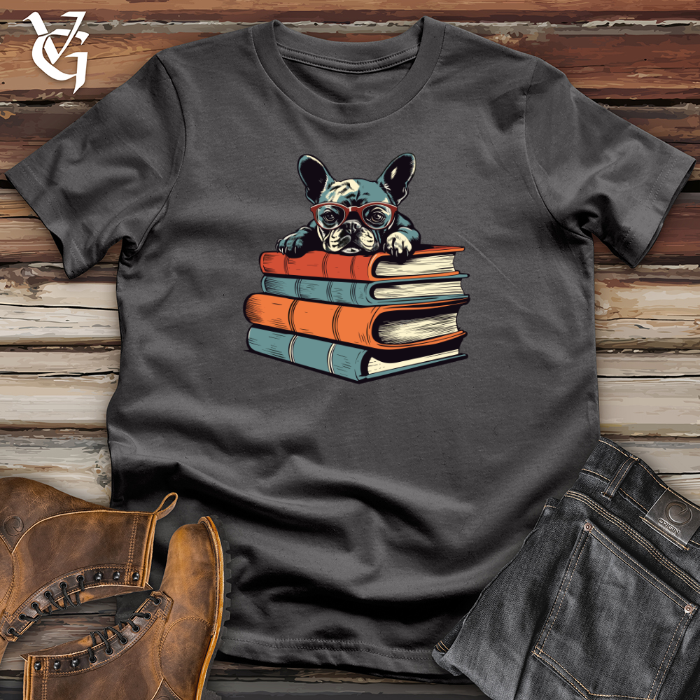 Viking Goods Retro Bookworm Frenchie Softstyle Tee Charcoal / L