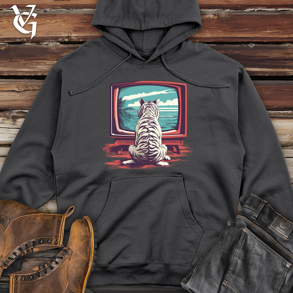 Viking Goods Retro Channel Tiger Midweight Hooded Sweatshirt Charcoal / L