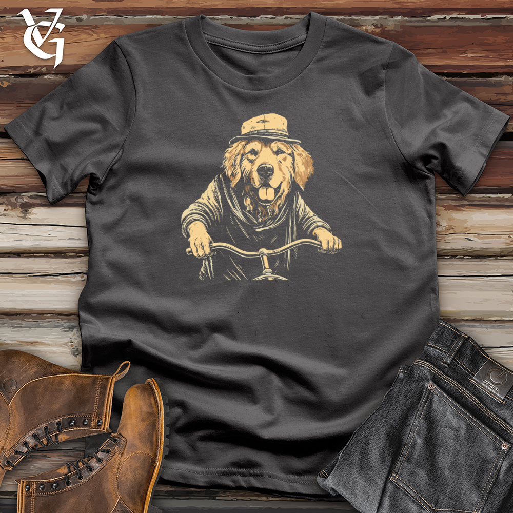 Viking Goods Retro Cruiser Golden Retriever Softstyle Tee Charcoal / L