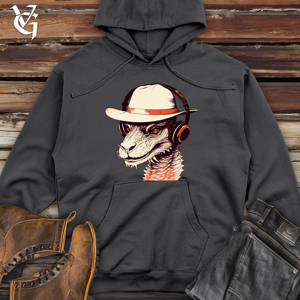 Viking Goods Retro Groove Wyvern Midweight Hooded Sweatshirt Charcoal / L