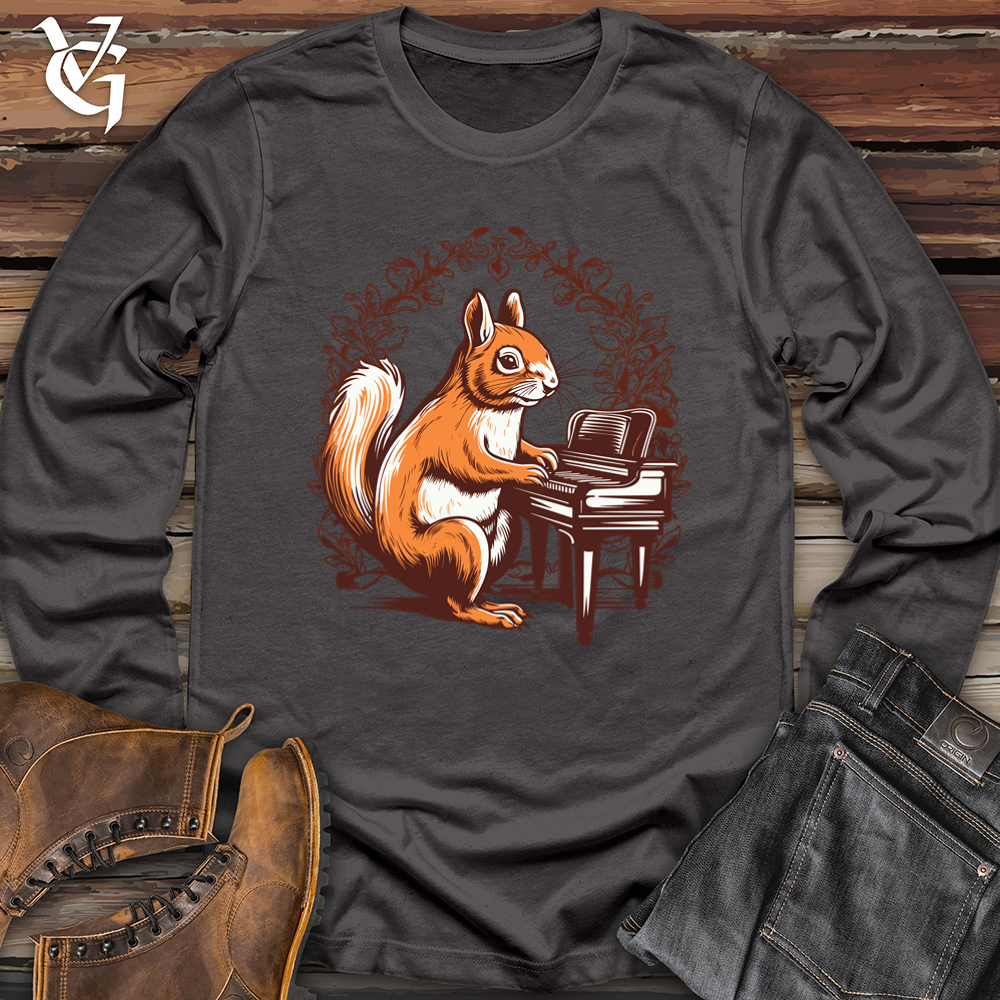 Viking Goods Retro Piano Squirrel 01 Softstyle Long Sleeve Charcoal / L