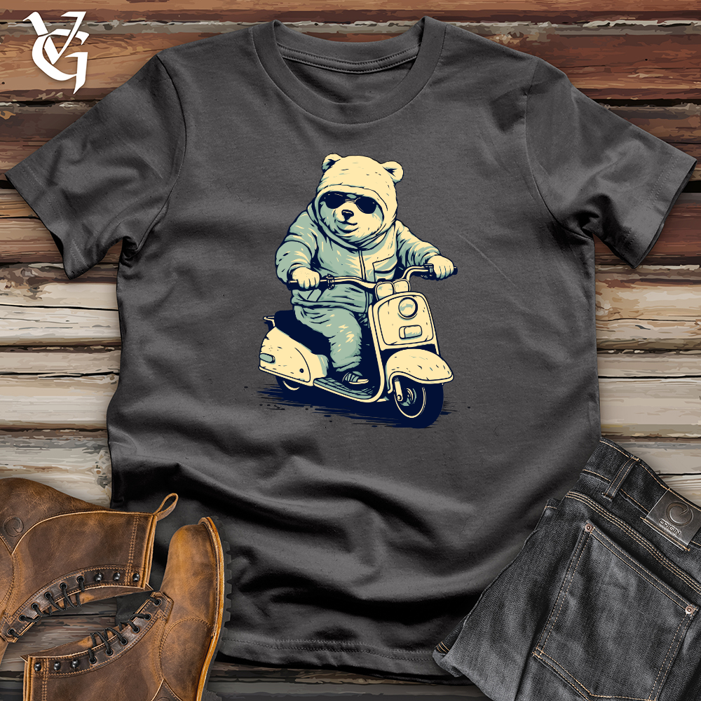Viking Goods Retro Scooting Bear Softstyle Tee Charcoal / L