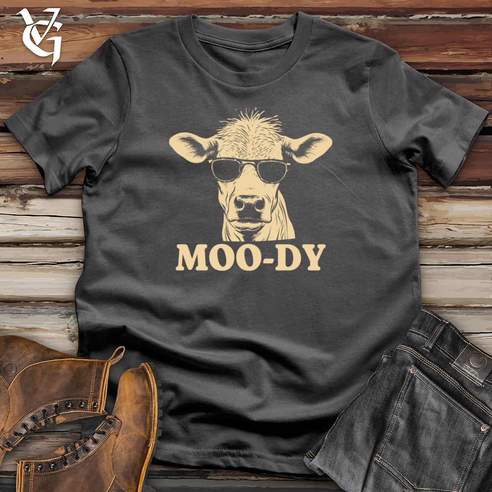 Viking Goods Retro Shades Cow Softstyle Tee Charcoal / L