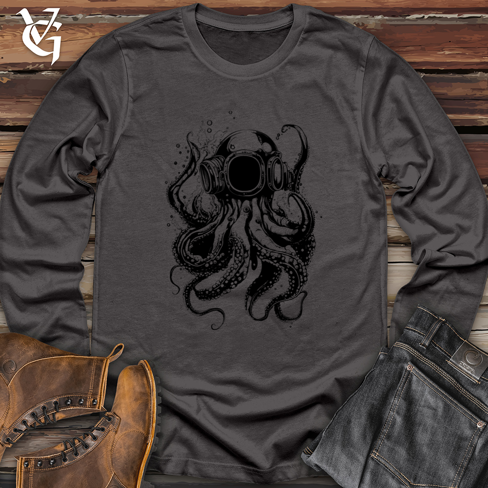 Viking Goods Scuba Octopus Softstyle Long Sleeve Charcoal / L