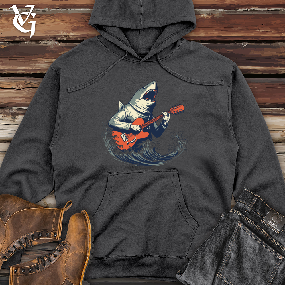 Viking Goods Shark Deep Dive Guitar Groove Midweight Hooded Sweatshirt Charcoal / L