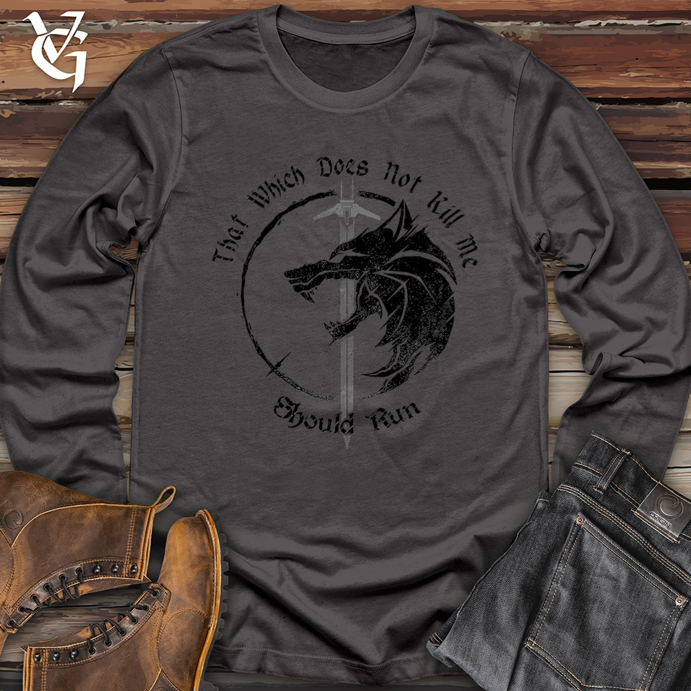 Viking Goods Should Run Wolf Softstyle Long Sleeve Charcoal / L