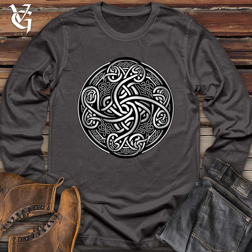 Viking Goods Silver Celtic Knot Softstyle Long Sleeve Charcoal / L