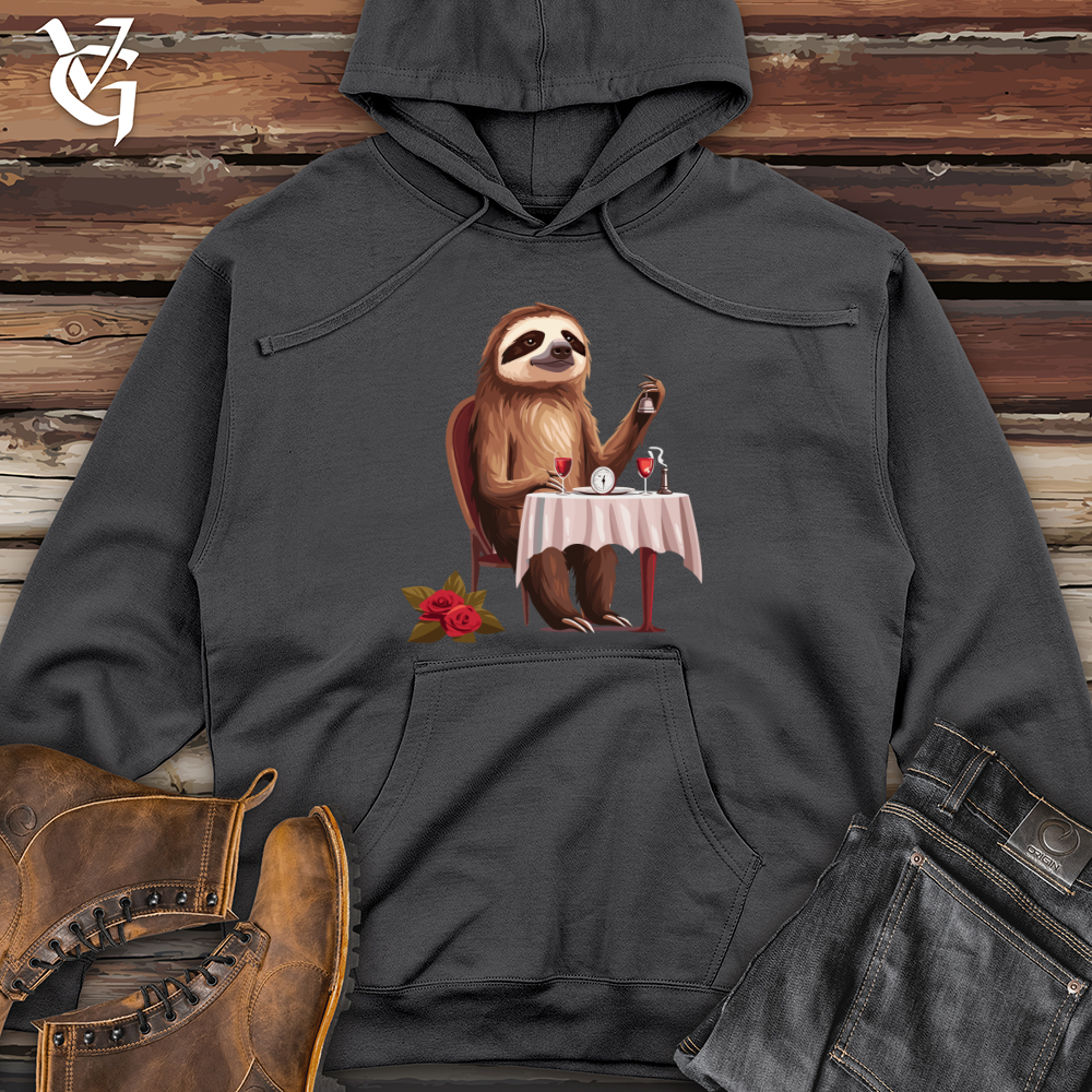 Viking Goods Sloth Fine Dining Midweight Hooded Sweatshirt Charcoal / L