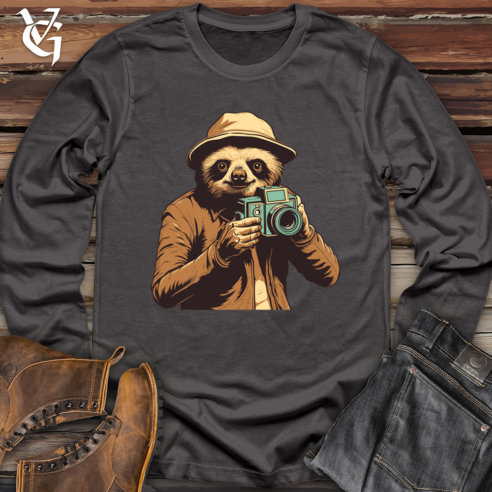 Viking Goods Sloth Shutterbug Snapshot Softstyle Long Sleeve Charcoal / L