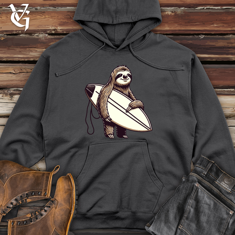 Sloth Surfer Midweight Hooded Sweatshirt