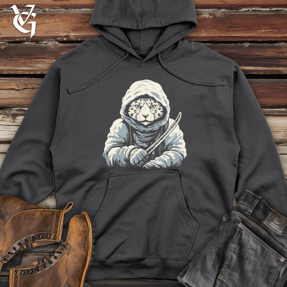 Viking Goods Snow Leopard Samurai Midweight Hooded Sweatshirt Charcoal / L