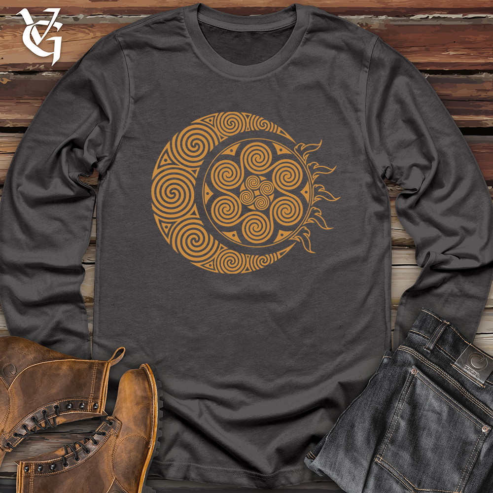 Viking Goods Spiral Celtic Moon 01 Softstyle Long Sleeve Charcoal / L