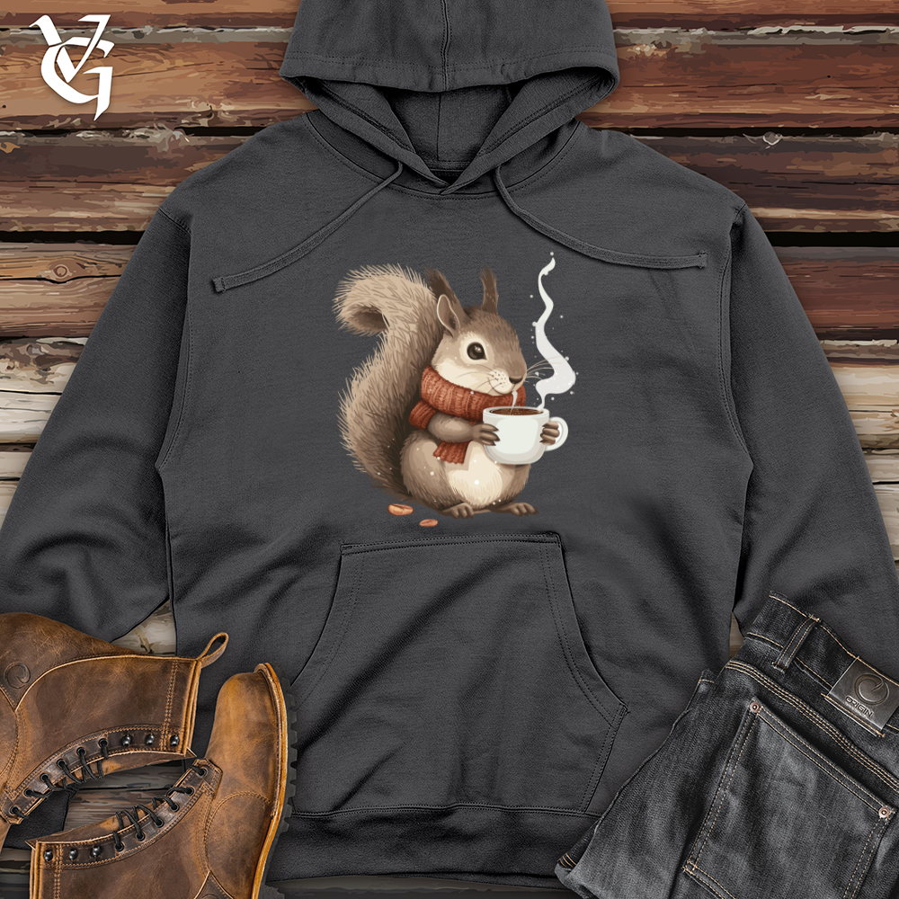 Viking Goods Squirrel Cozy Coffee Midweight Hooded Sweatshirt Charcoal / L