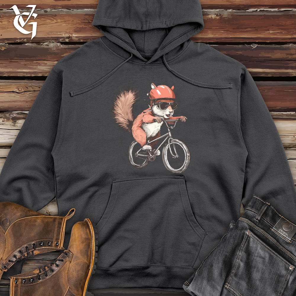 Viking Goods Squirrel Cycling Adventure Midweight Hooded Sweatshirt Charcoal / L