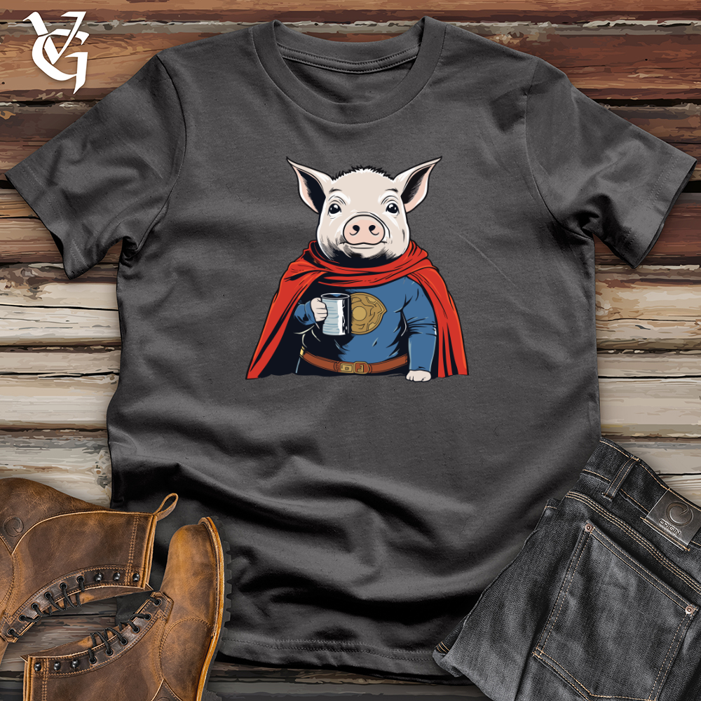Viking Goods Super Hero Pig Softstyle Tee Charcoal / L