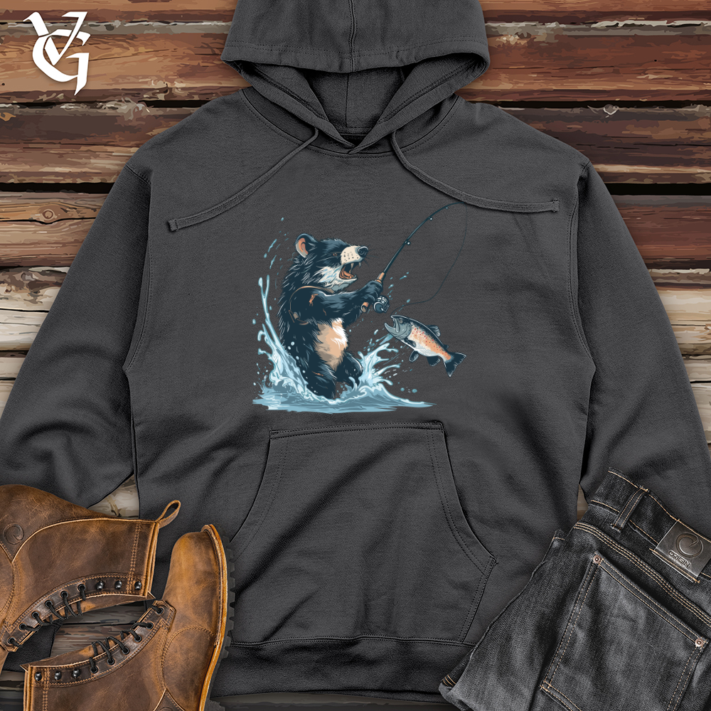 Viking Goods Tasmanian Devil Fishing Midweight Hooded Sweatshirt Charcoal / L