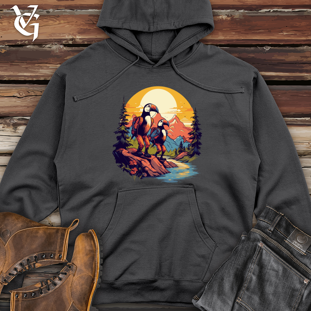 Viking Goods Toucans Hiking Adventure Midweight Hooded Sweatshirt Charcoal / L