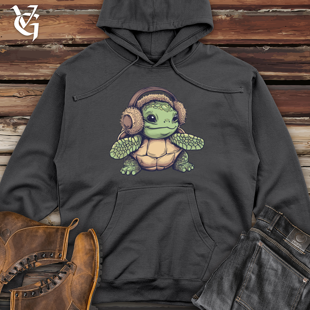 Viking Goods Turtle Cozy Earflaps Midweight Hooded Sweatshirt Charcoal / L