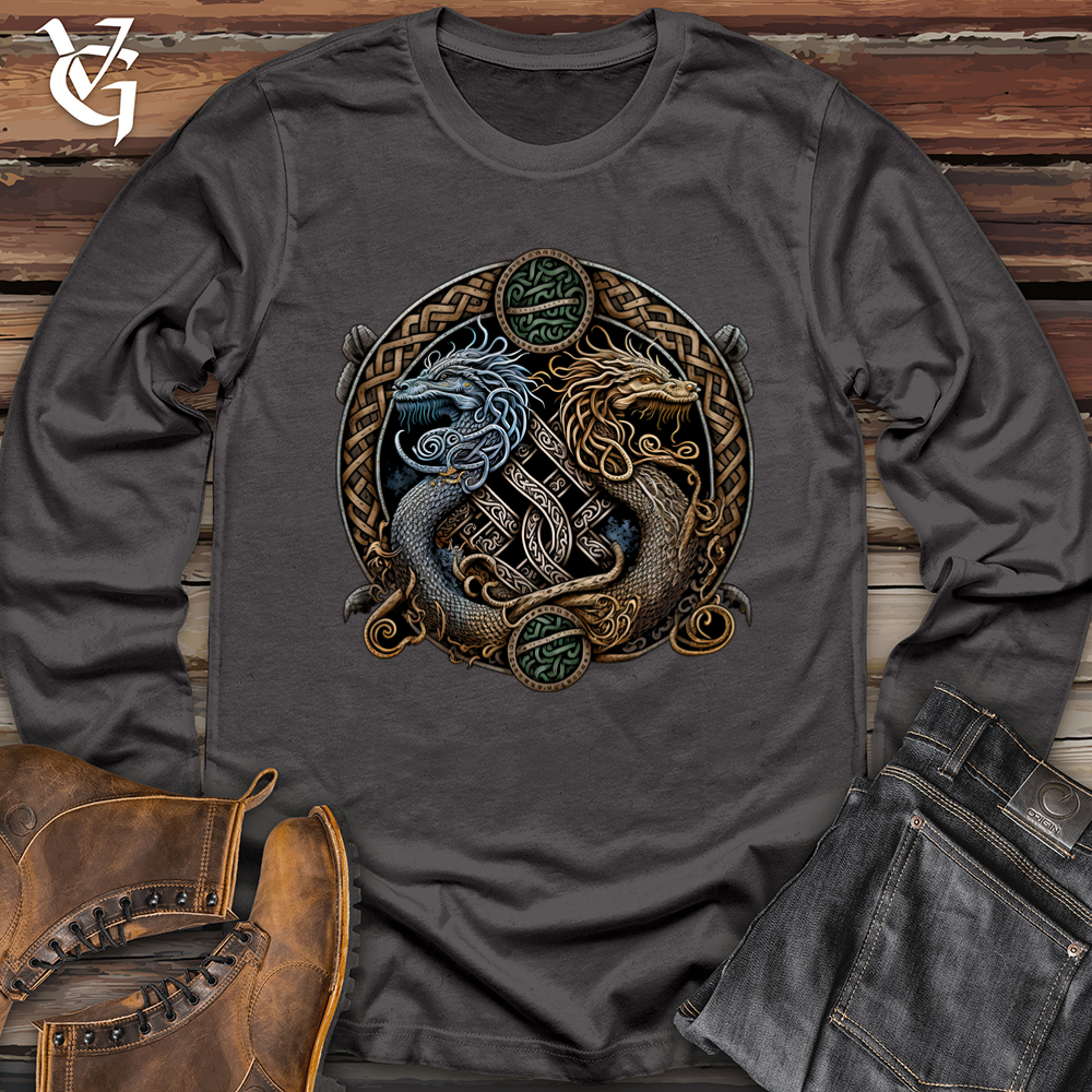 Viking Goods Two Dragons Softstyle Long Sleeve Charcoal / L