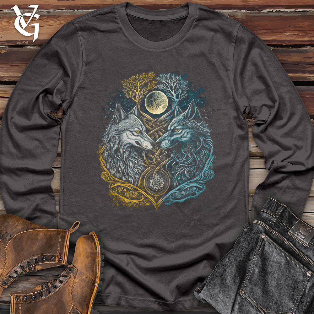 Viking Goods Two Wolf Softstyle Long Sleeve Charcoal / L