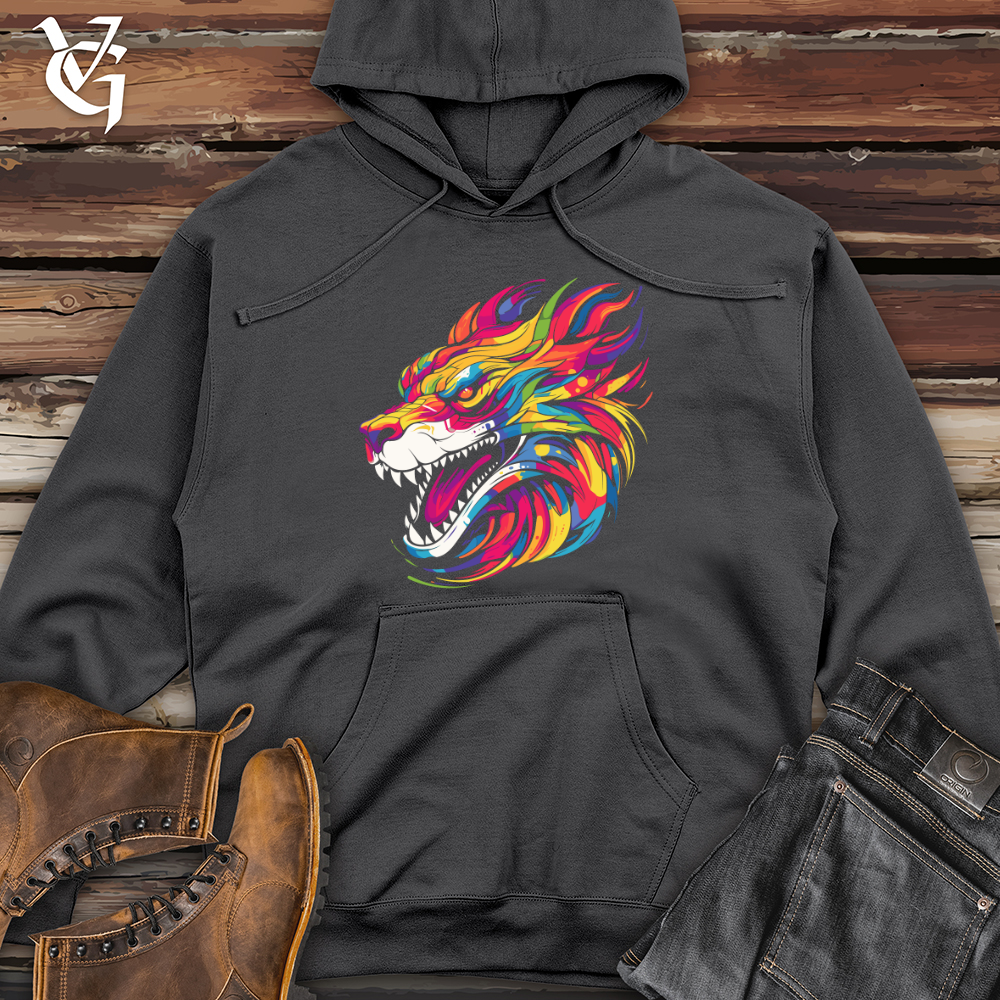 Viking Goods Vibrant Tiger Essence Midweight Hooded Sweatshirt Charcoal / L