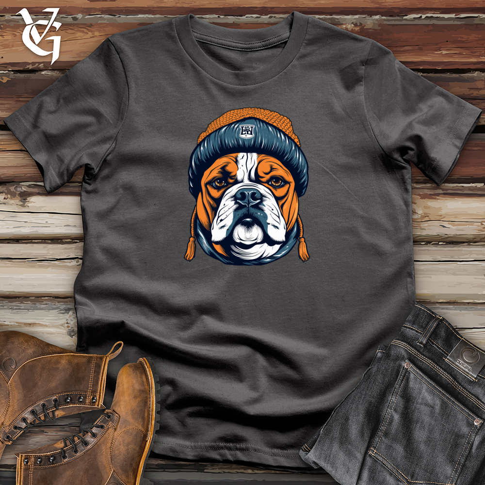 Viking Goods Vintage Beanie Wearing Bulldog Softstyle Tee Charcoal / L