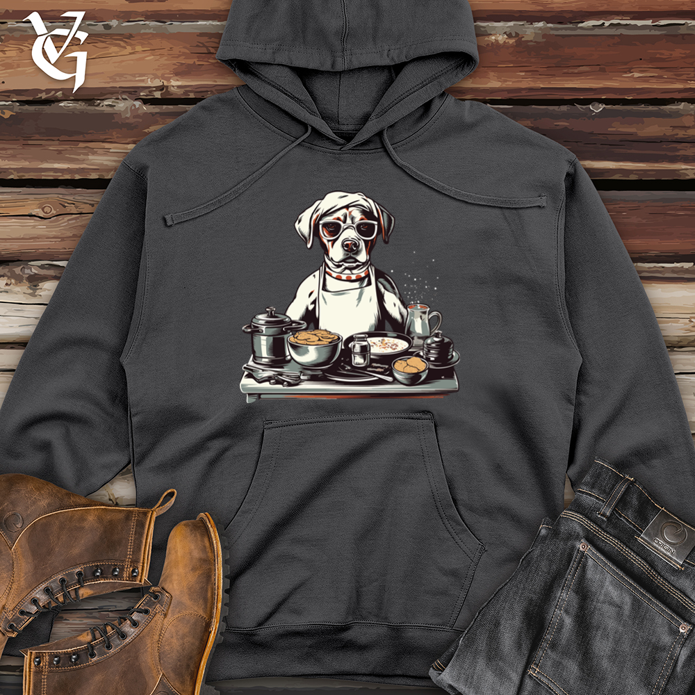 Viking Goods Vintage Chef Dog Midweight Hooded Sweatshirt Charcoal / L