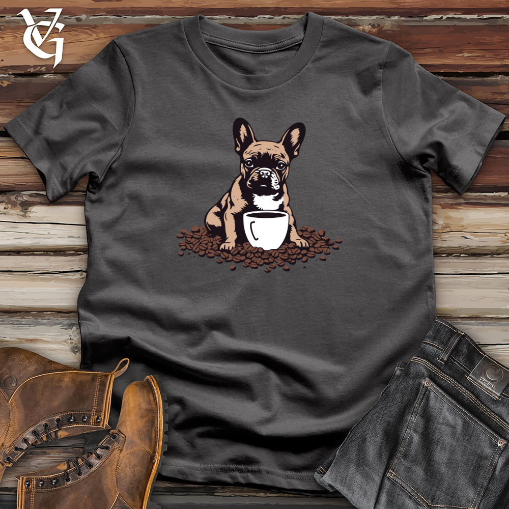 Viking Goods Vintage Coffee Bean Frenchie Softstyle Tee Charcoal / L