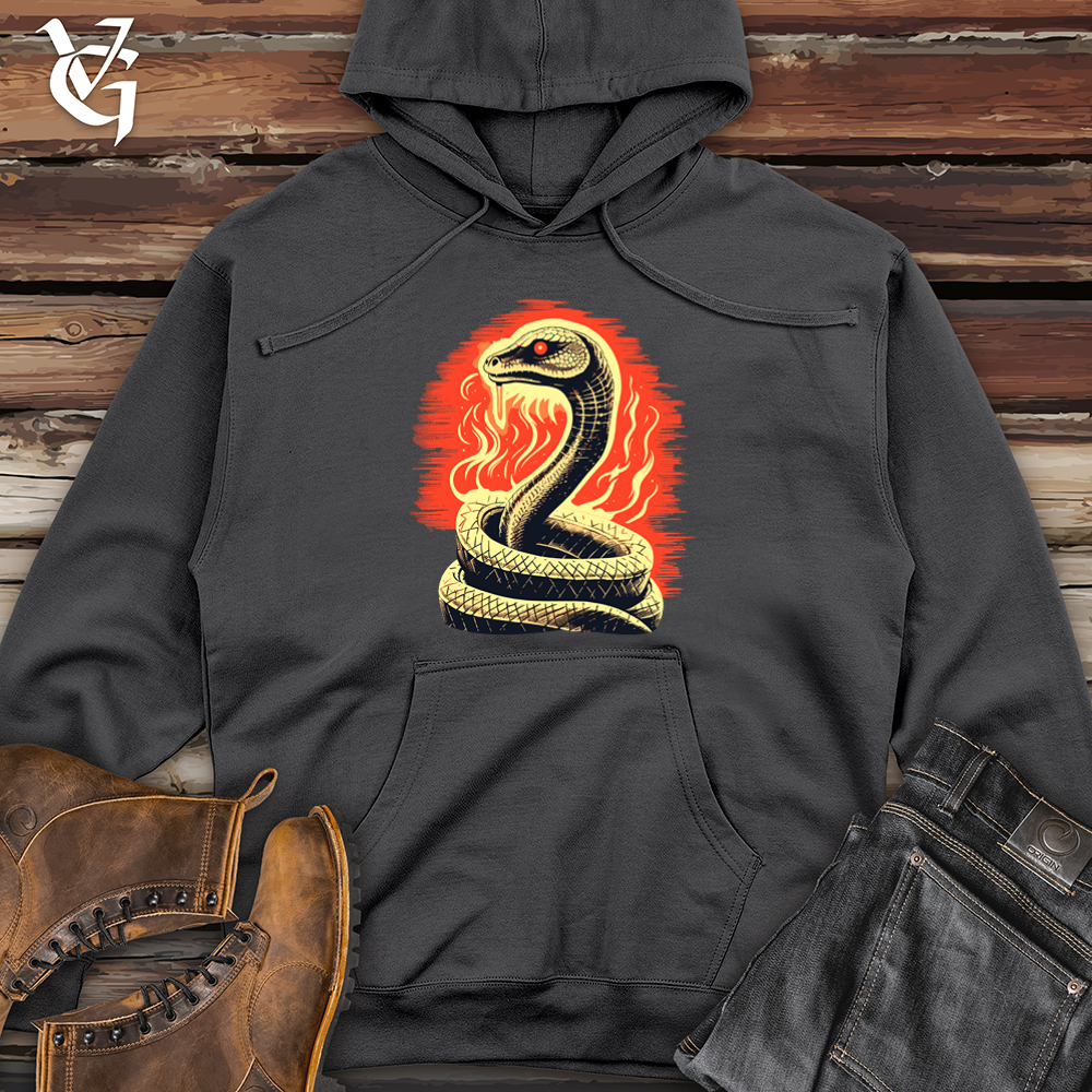 Viking Goods Vintage Fire Serpent Midweight Hooded Sweatshirt Charcoal / L